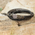 Leather and onyx wrap bracelet, 'Peace' - Fair Trade Leather Onyx and Silver Handcrafted Bracelet (image 2) thumbail