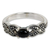 Onyx and marcasite cocktail ring, 'At Midnight' - Thai Marcasite and Onyx Cocktail Ring (image 2a) thumbail