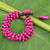 Wood beaded bracelet, 'Opulent Pink' - Hot Pink Hand Knotted Beaded Bracelet (image 2) thumbail
