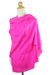 Silk shawl, 'Pink Lipstick' - Hot Pink Silk Batik Shawl from Thailand thumbail