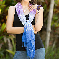 Tie-dyed scarf, 'Fabulous Amethyst'