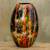 Lacquered wood decorative vase, 'Orange Bamboo Forest' - Handpainted Thai Lacquered Wood Decorative Vase thumbail