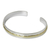 Gold accent sterling silver cuff bracelet, 'Ripple Effect II' - Gold Accent Sterling Silver Matte Cuff Bracelet thumbail