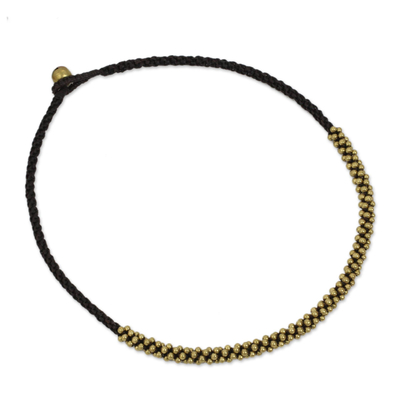Beaded necklace, 'Thai Light' - Artisan Crafted Brass Beaded Necklace
