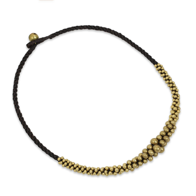 Perlenkette 'Ethnic Cosmos' - Handgefertigte Halskette aus Messing-Perlen