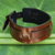 Men's leather wristband bracelet, 'Lanna Warrior in Brown' - Men's Artisan Crafted Leather Wristband Bracelet (image 2) thumbail