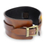 Men's leather wristband bracelet, 'Wider Lanna Warrior in Brown' - Men's Artisan Crafted Leather Wristband Bracelet thumbail