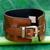 Men's leather wristband bracelet, 'Wider Lanna Warrior in Brown' - Men's Artisan Crafted Leather Wristband Bracelet (image 2b) thumbail