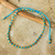 Gold accent beaded bracelet, 'Sky Blue Boho Chic' - Fair Trade Handcrafted Gold Accent Macrame Bracelet