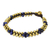 Lapis lazuli beaded bracelet, 'Ethnic Galaxy' - Fair Trade Handcrafted Lapis Lazuli and Brass Bracelet thumbail