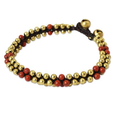 Fair Trade Handcrafted Jasper and Brass Bracelet