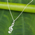 Sterling silver pendant necklace, 'Song of Love' - Music Key Sterling Silver Thai Necklace thumbail