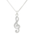 Sterling silver pendant necklace, 'Song of Love' - Music Key Sterling Silver Thai Necklace (image 2b) thumbail