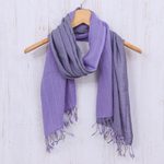 Cotton scarf, 'Purple Duo' - Thai Purple Cotton Scarf