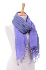 Cotton scarf, 'Purple Duo' - Thai Purple Cotton Scarf