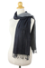 Cotton scarf, 'Grey and Black Duo' - Thai Grey and Black Cotton Scarf (image 2) thumbail