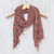 Cotton scarf, 'Breezy Red and Grey' - Thai Red and Grey Cotton Shawl thumbail