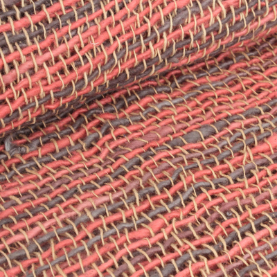 Baumwollschal - Thailändischer Baumwollschal in Rot und Grau