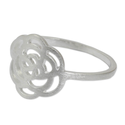 Sterling silver flower ring, 'Fantastic Rose' - Fair Trade Sterling Silver Ring from Thailand