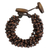 Wood beaded bracelet, 'Sukhothai Belle' - Brown Torsade Bracelet Wood Beaded Jewelry thumbail