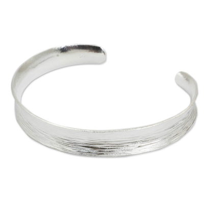 Sterling silver cuff bracelet, 'Lanna Breeze' - Sterling Silver Cuff