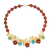 Gemstone beaded necklace, 'Sun Dance' - Handmade Carnelian Necklace with Citrine
