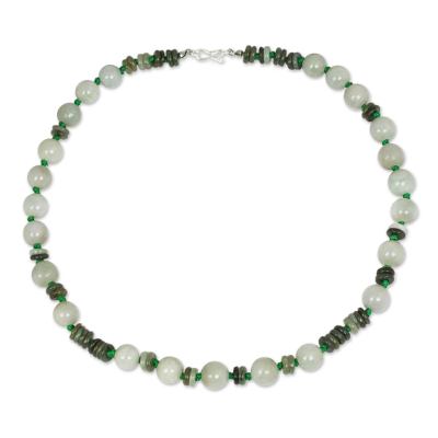 Jade beaded necklace, 'Fresh Beauty' - Handmade Green Jade Necklace