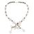 Halskette mit Rosenquarz-Anhänger - Rosenquarz-Halskette mit Rauchquarz und Zuchtperlen