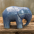 Celadon ceramic figurine, 'Sapphire Elephant' - Blue Celadon Ceramic Figurine