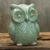 Celadon ceramic statuette, 'Light Green Wise Owl' - Handcrafted Glazed Celadon Ceramic Owl Statuette thumbail