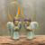 Celadon ceramic ornaments, 'Angels at Prayer' (pair) - Two Handcrafted Thai Celadon Ceramic Angel Ornaments thumbail