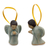 Celadon ceramic ornaments, 'Angels at Prayer' (pair) - Two Handcrafted Thai Celadon Ceramic Angel Ornaments (image 2b) thumbail