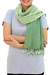 Cotton reversible scarf, 'Jade Green Duet' - 2-in-1 Hand-woven Cotton Reversible Scarf