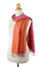 Cotton reversible scarf, 'Orange Pink Duet' - 2-in-1 Hand-woven Cotton Reversible Scarf (image 2) thumbail