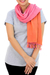 Cotton reversible scarf, 'Orange Pink Duet' - 2-in-1 Hand-woven Cotton Reversible Scarf thumbail