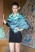 Silk shawl, 'Shimmering Green' - Artisan Crafted Silk Shawl thumbail