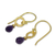 Gold plated amethyst dangle earrings, 'Lilac Suns' - Fair Trade Gold Plated Earrings with Amethysts (image 2b) thumbail