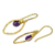 Gold plated amethyst dangle earrings, 'Swinging Ellipses' - Gold Plated Handcrafted Earrings with Amethyst (image 2b) thumbail