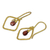 Gold plated garnet dangle earrings, 'Swinging Rhombus' - Artisan Crafted Gold Plated Garnet Earrings from Thailand (image 2b) thumbail
