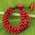 Wood beaded bracelet, 'Opulent Red' - Red Hand Knotted Beaded Bracelet