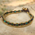 Serpentine beaded bracelet, 'Serene Forest' - Hand Knotted Beaded Bracelet with Serpentine and Brass Bells (image 2) thumbail