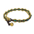 Serpentine beaded bracelet, 'Serene Forest' - Hand Knotted Beaded Bracelet with Serpentine and Brass Bells thumbail