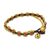 Jasper beaded bracelet, 'Fiery Sky' - Hand Knotted Beaded Bracelet with Jasper and Brass Bells