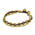 Jasper beaded bracelet, 'Festive Day' - Hand Knotted Jasper Beaded Bracelet with Brass Bell