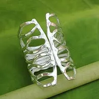 Sterling silver wrap ring, 'Monarch'