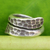 Sterling silver wrap ring, 'Written in Stone' - Thai Handmade Sterling Silver Wrap Ring thumbail