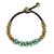 Calcite and brass beaded bracelet, 'Aqua Helix' - Turquoise Colored Thai Beaded Bracelet with Brass thumbail
