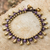 Amethyst and brass beaded bracelet, 'Summer's Charm' - Thai Beaded Bracelet with Amethyst and Brass