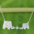 Collar con colgante de topacio azul - Collar con colgante de plata de ley de la familia de los elefantes