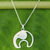 Sterling silver pendant necklace, 'Elephant on the Moon' - Artisan Crafted Sterling Silver Elephant Pendant Necklace thumbail